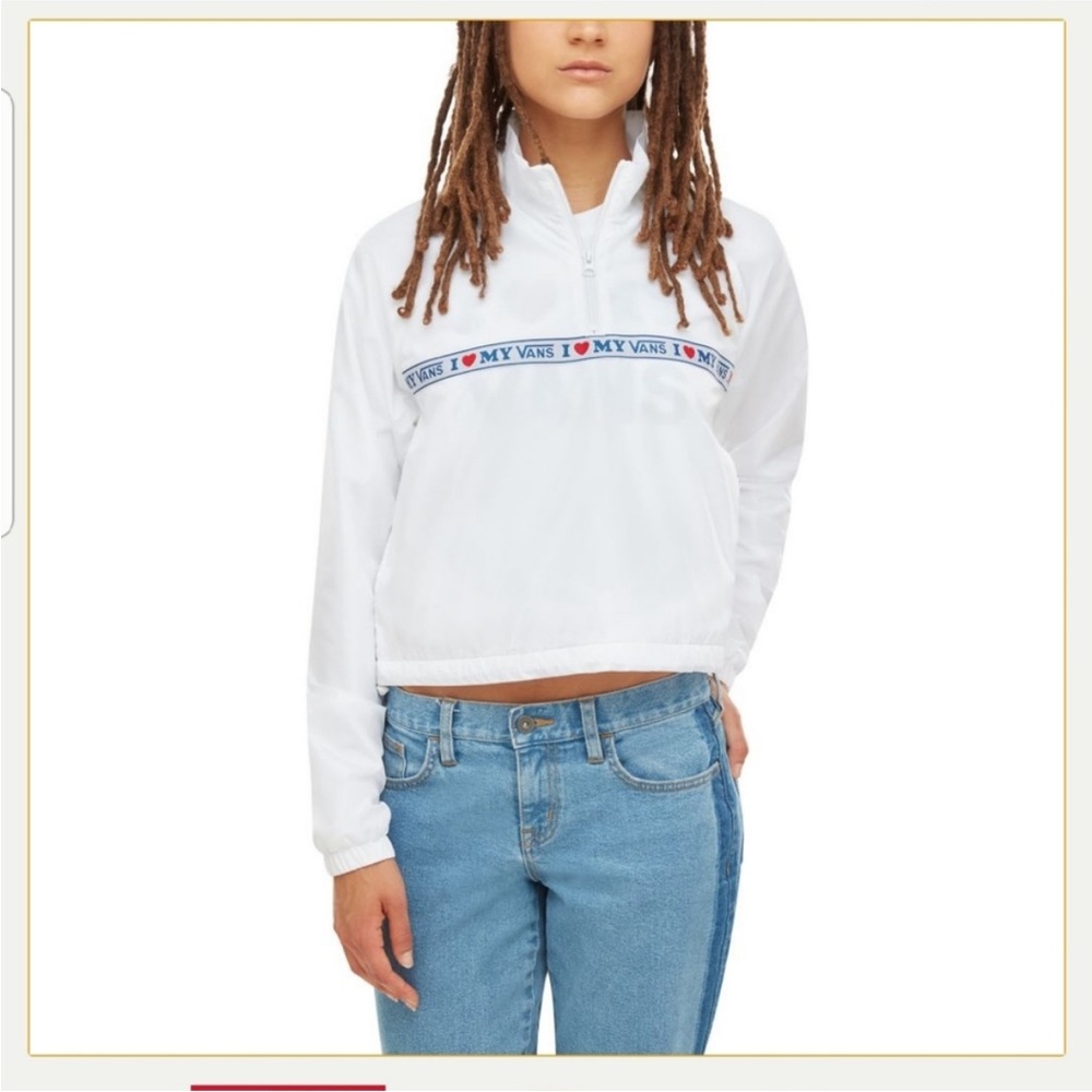 VANS My Vans Anorak White Women's Half Zip Jacket.